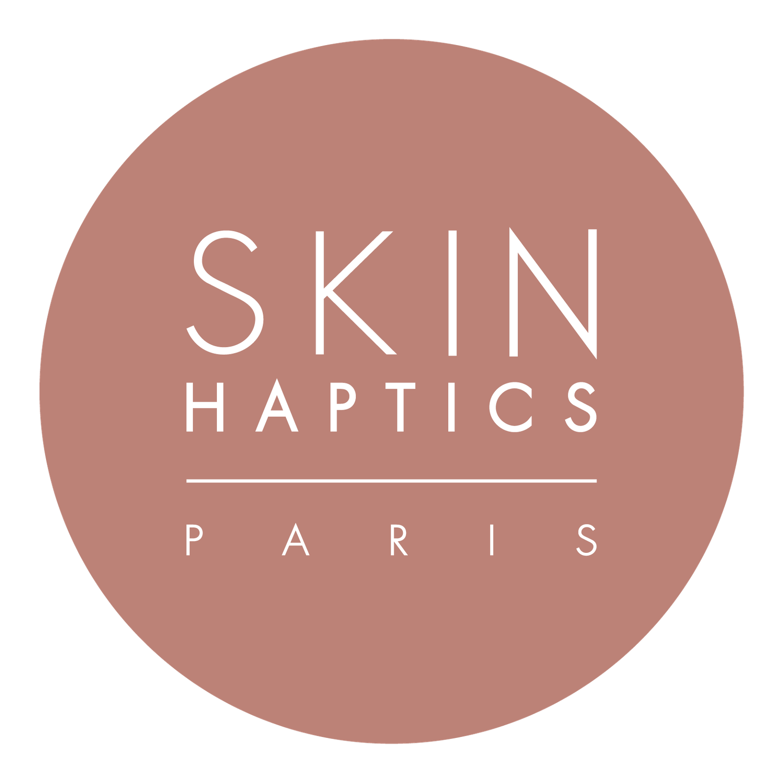 Skinhaptics_Rond_Logo simple blanc fond peau